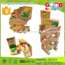 2015 New animal wooden puzzle domino game toys for children